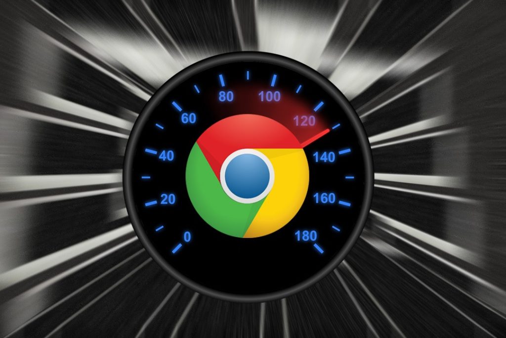 Google Chrome logo with speed meter